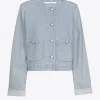 Kurze Jeansjacke mit Knöpfen