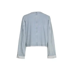 Kurze Jeansjacke mit Knöpfen