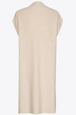 Lange ärmellose Strickjacke