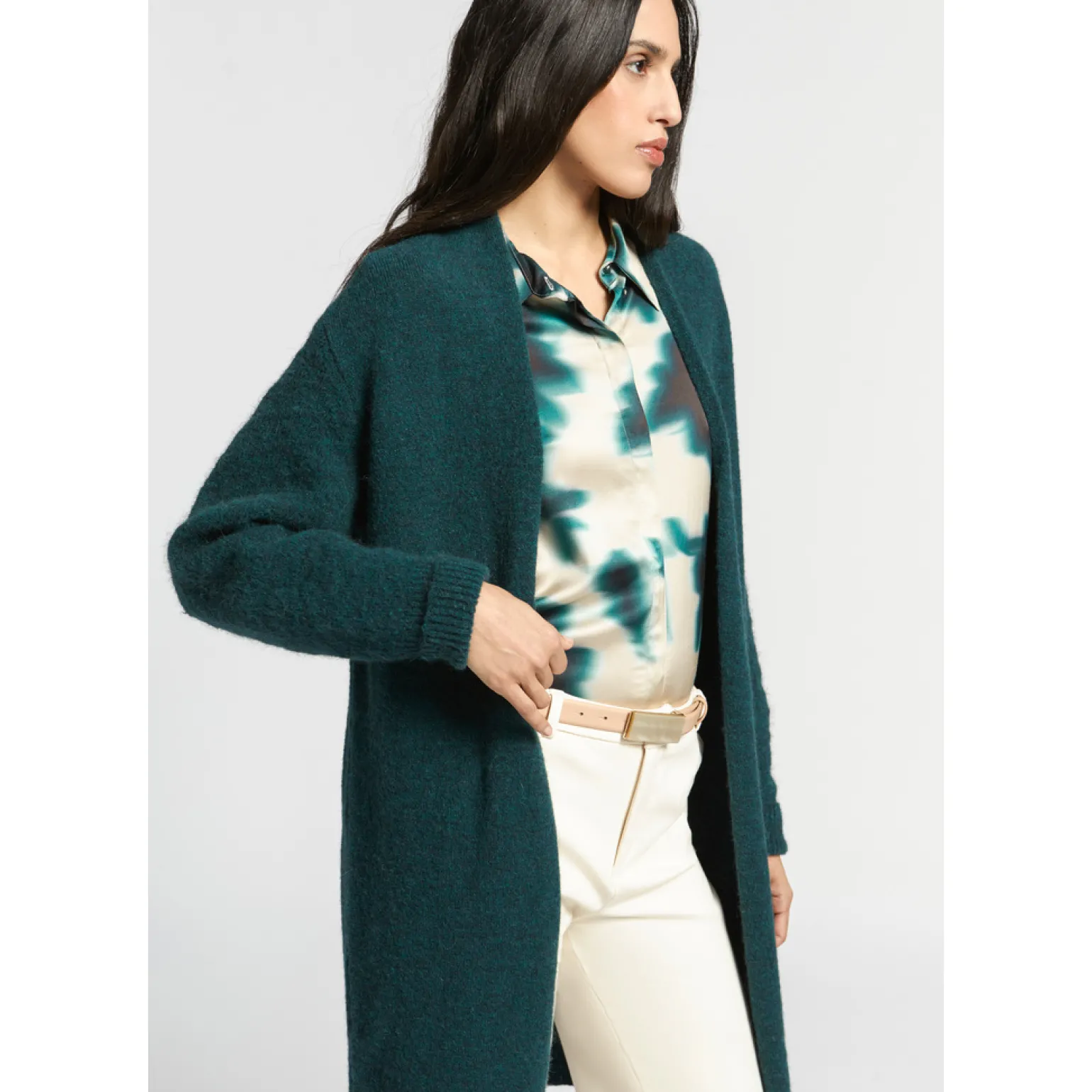 Langer Cardigan aus Alpakawolle