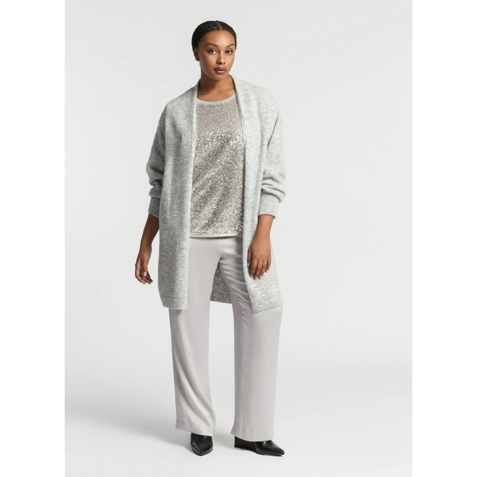 Langer Cardigan aus Alpakawolle
