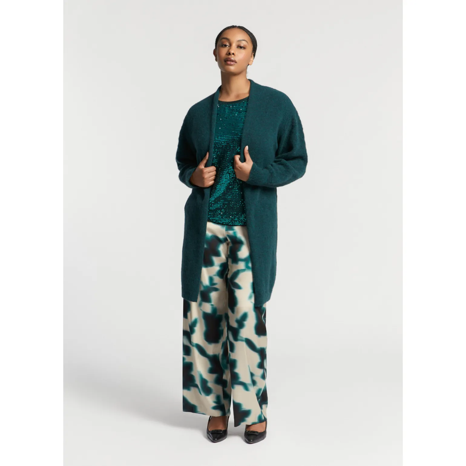 Langer Cardigan aus Alpakawolle
