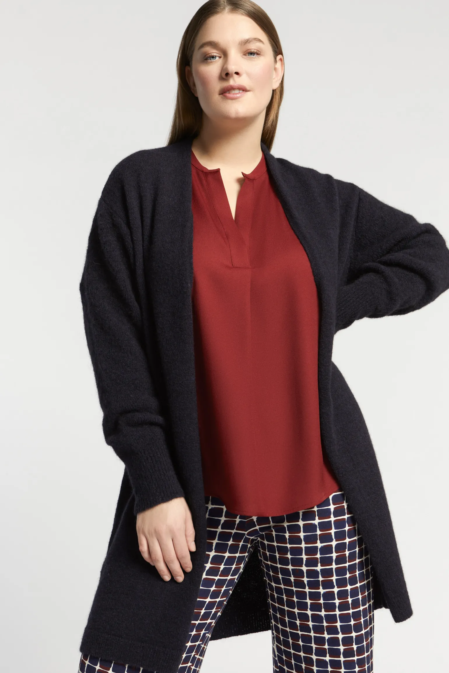 Langer Cardigan aus Alpakawolle