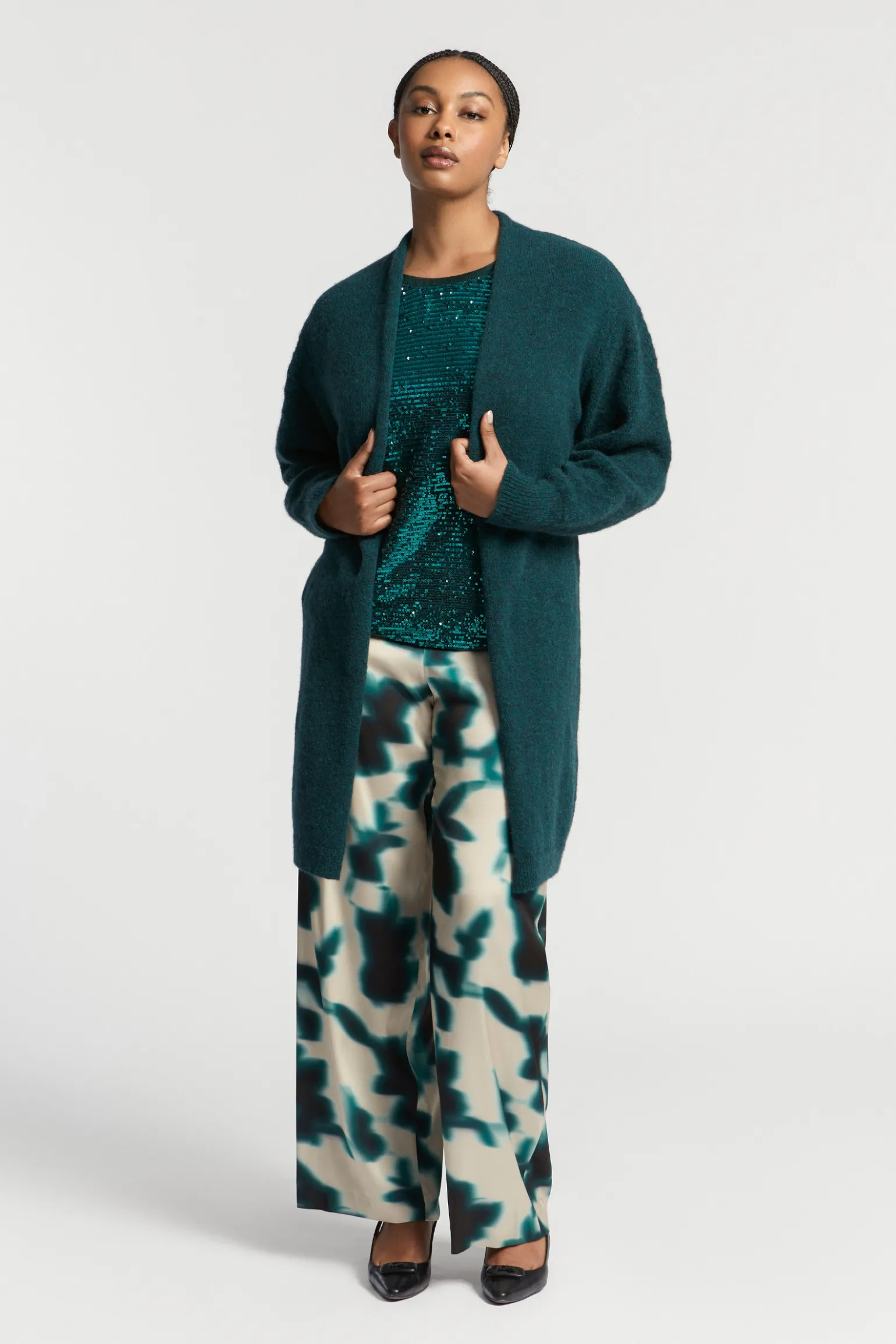 Langer Cardigan aus Alpakawolle