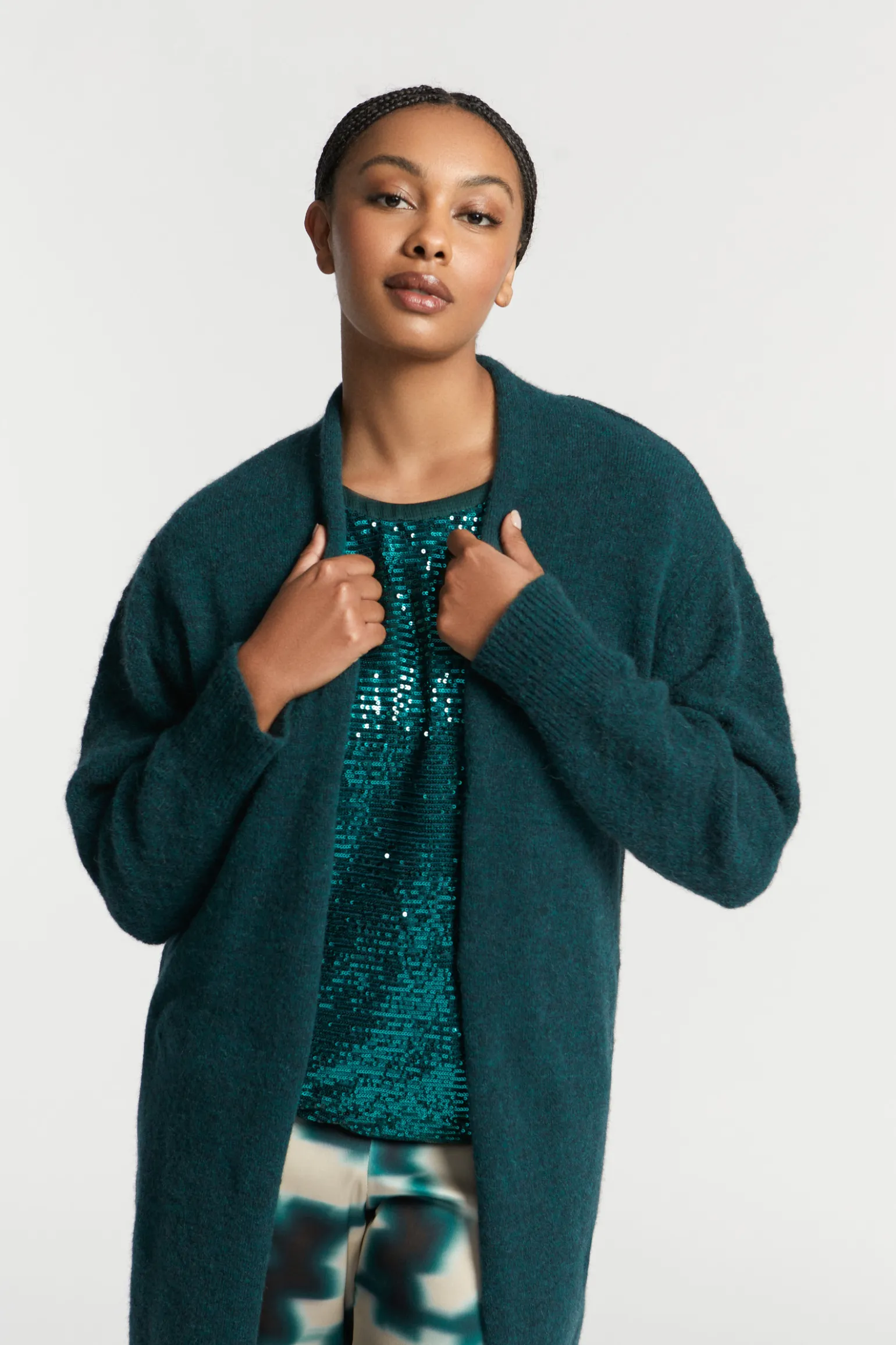 Langer Cardigan aus Alpakawolle