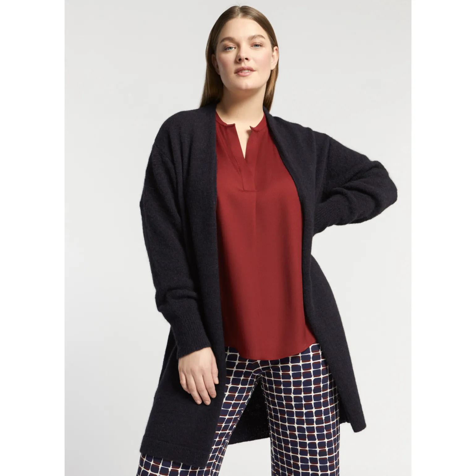 Langer Cardigan aus Alpakawolle