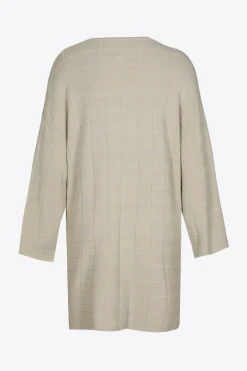 Langes Gilet mit Blockmuster
