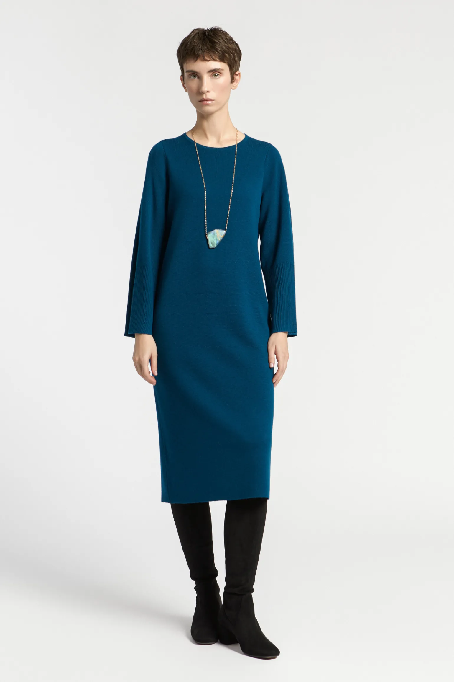 Langes Strickkleid