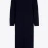Langes Strickkleid mit Schlitz