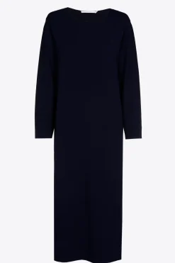 Langes Strickkleid mit Schlitz