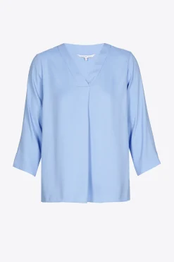 Locker fallende Bluse mit V-Ausschnitt
