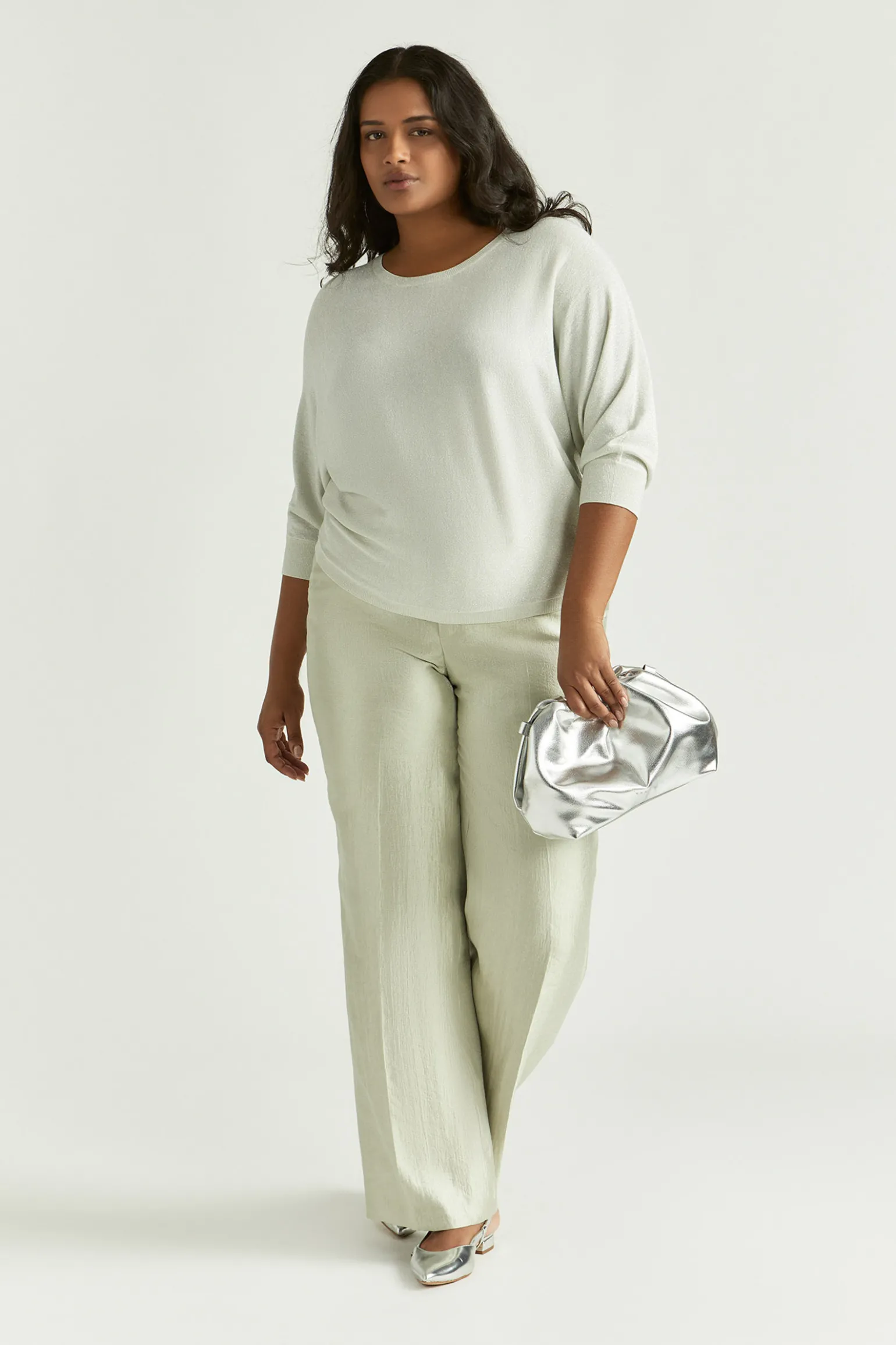 Locker fallender Lurexpullover