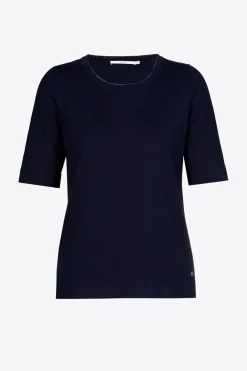 Locker fallender Pullover mit Seidenanteil
