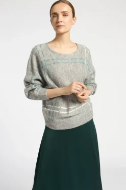 Mohairpullover mit Streifen