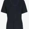 Navyblaues Kurzarm-T-Shirt mit V-Ausschnitt