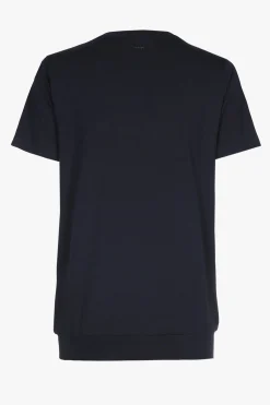 Navyblaues T-Shirt mit V-Ausschnitt