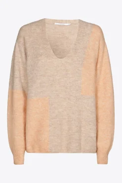 Pullover mit Farbblockmuster aus Wollmix