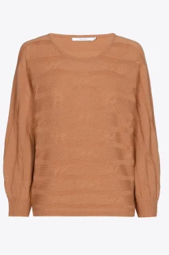 Pullover mit horizontalem Zopfmuster