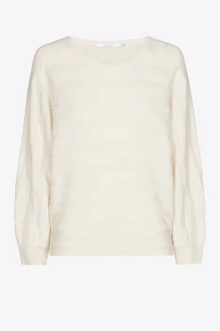 Pullover mit horizontalem Zopfmuster