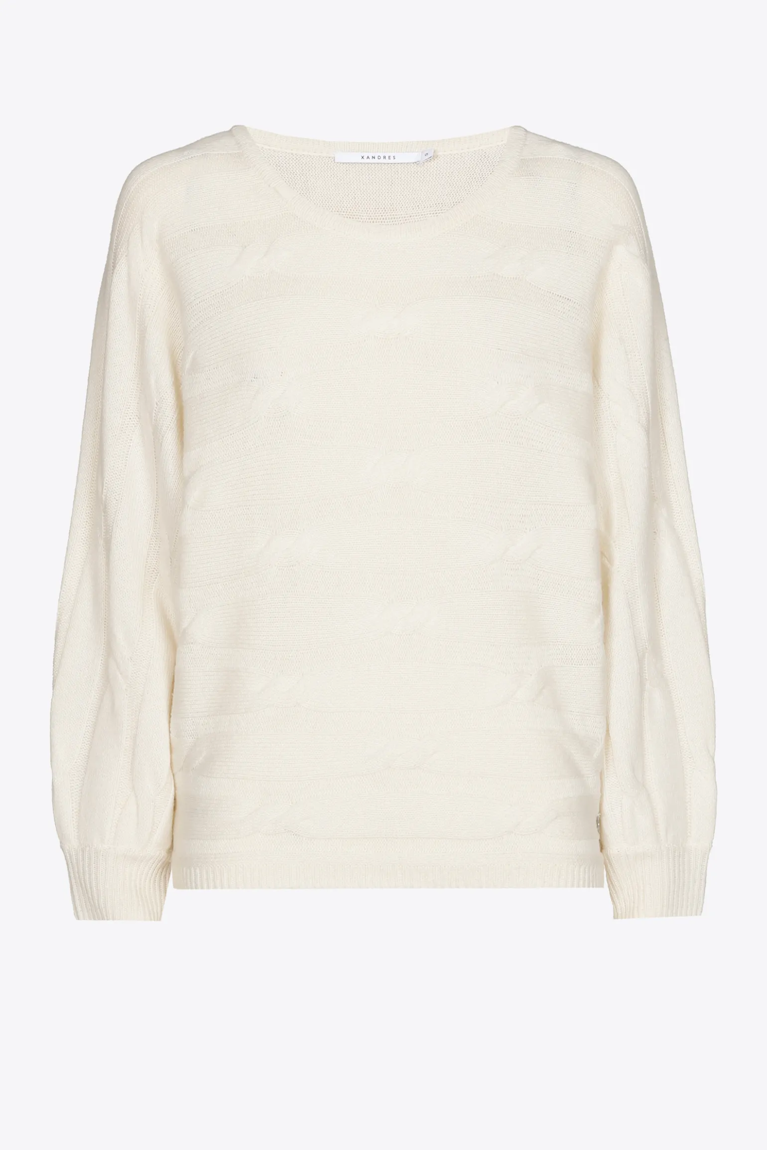 Pullover mit horizontalem Zopfmuster