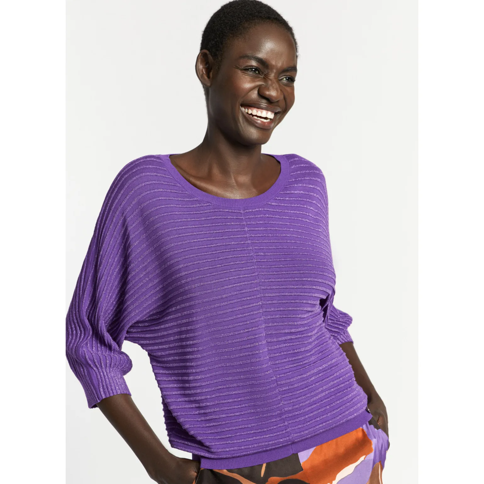 Pullover mit Lurex und Fantasiemuster