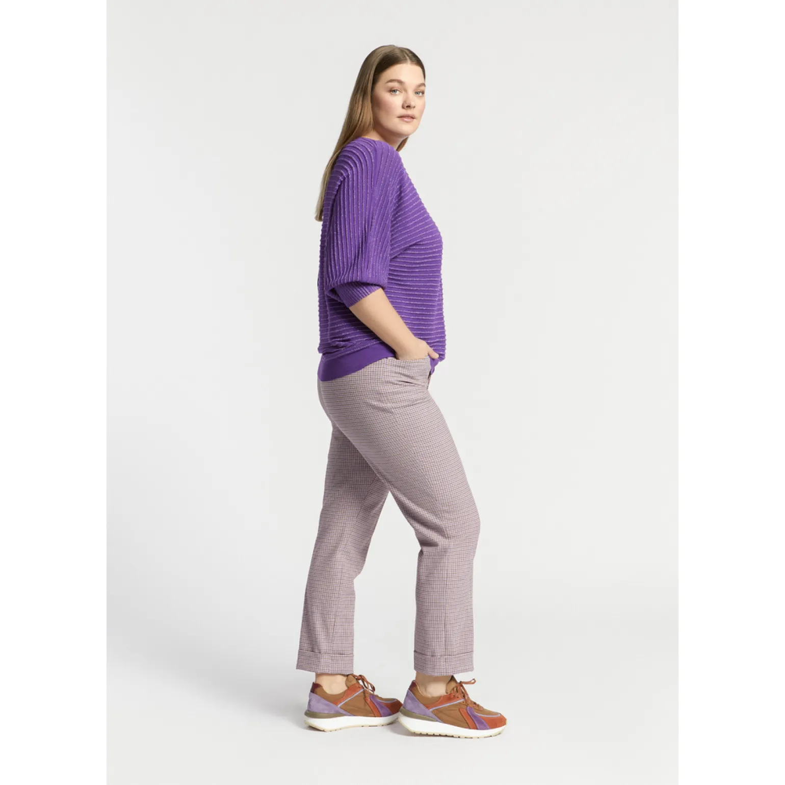 Pullover mit Lurex und Fantasiemuster
