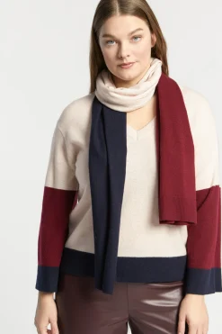 Pullover mit V-Ausschnitt und Farbblockmuster