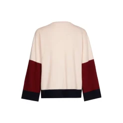 Pullover mit V-Ausschnitt und Farbblockmuster