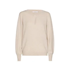 Pullover mit Wickeloptik am Ausschnitt