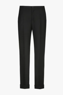 Schwarze Chino Hose mit Umschlag