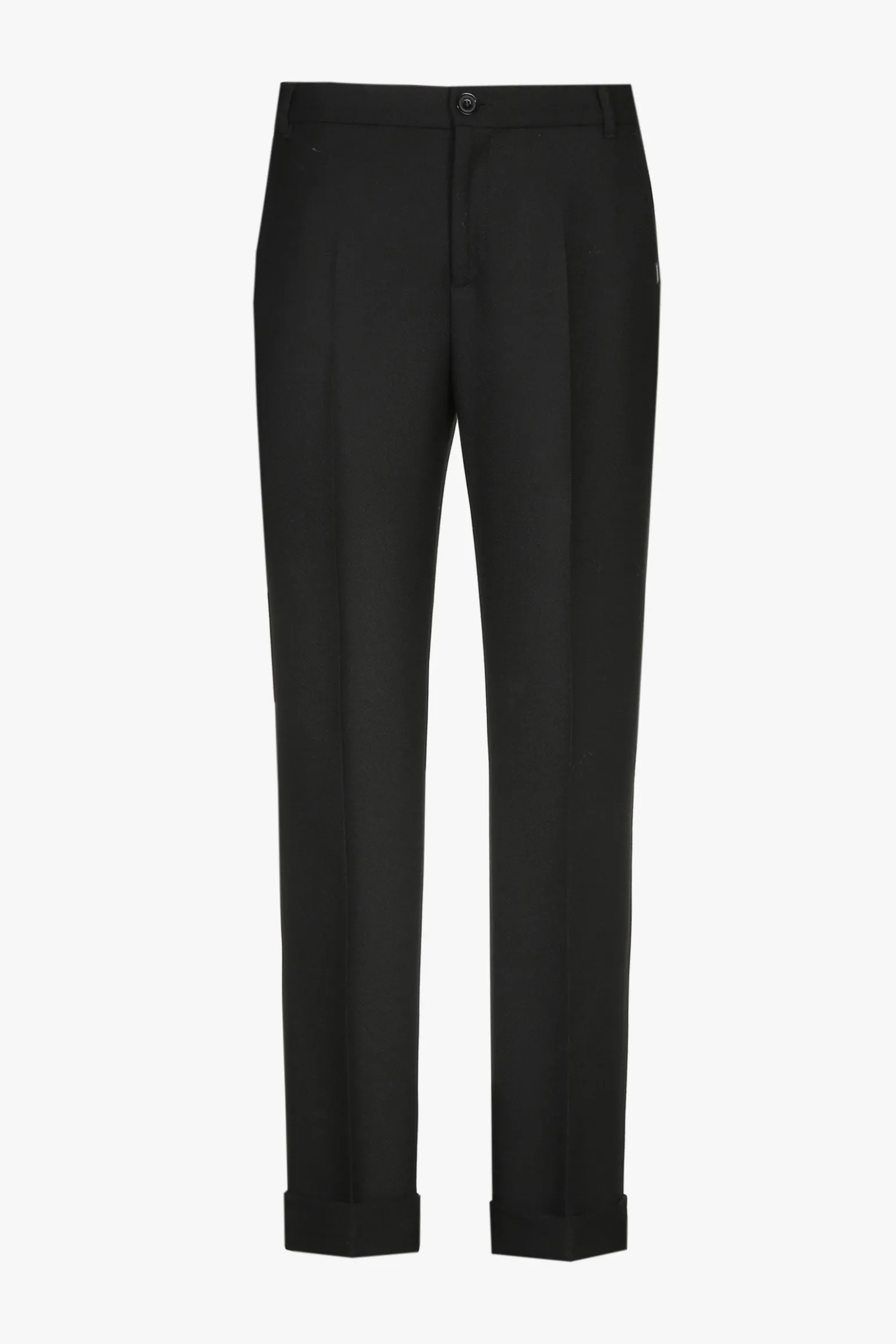Schwarze Chino Hose mit Umschlag