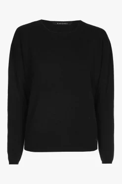 Schwarzer Cashmere Pullover mit Rundhalsausschnitt