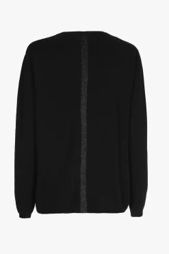 Schwarzer Cashmere Pullover mit V-Ausschnitt
