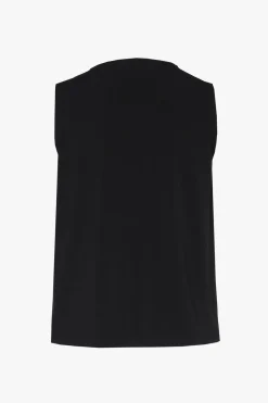 Schwarzes ärmelloses Top