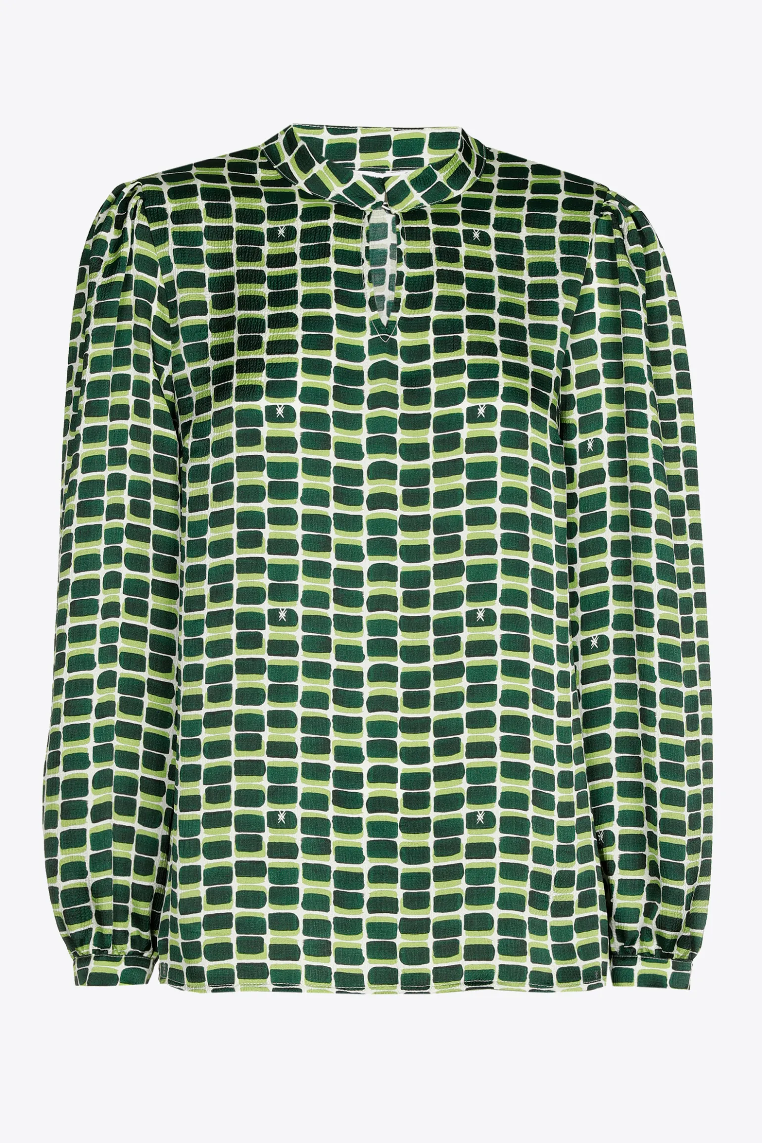 Seersucker-Bluse mit Logodruck