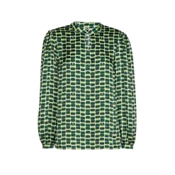 Seersucker-Bluse mit Logodruck