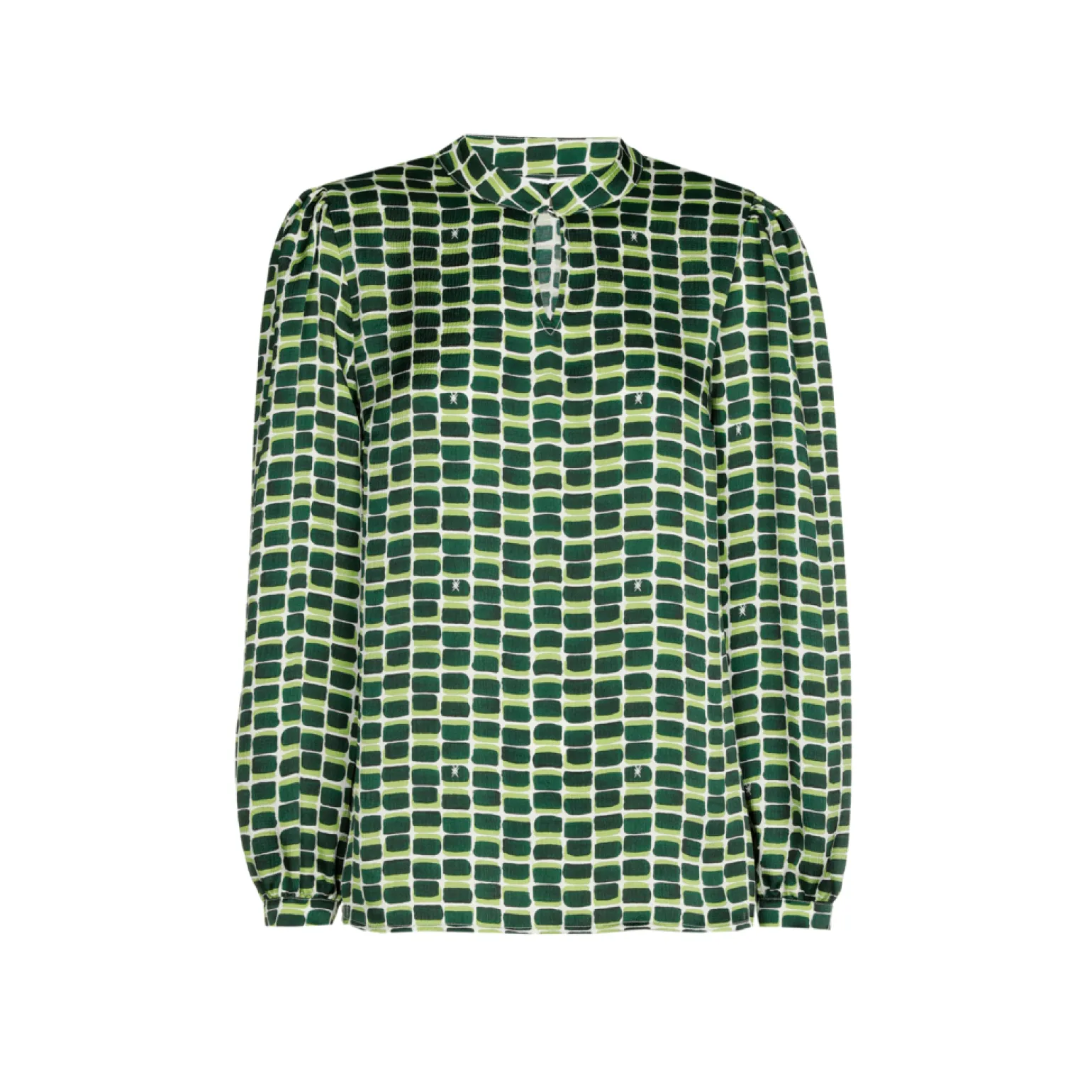 Seersucker-Bluse mit Logodruck