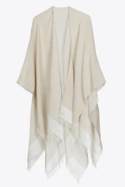 Sommerlicher Poncho mit Leinenanteil