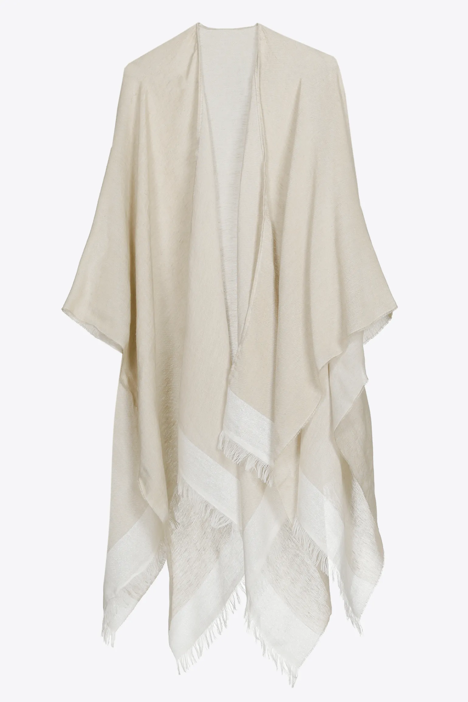 Sommerlicher Poncho mit Leinenanteil