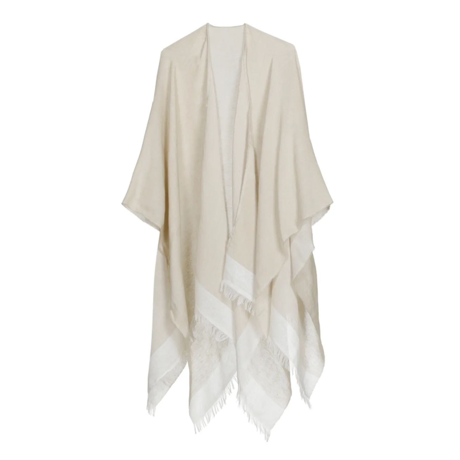 Sommerlicher Poncho mit Leinenanteil