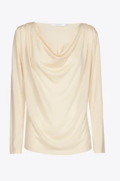 T-Shirt mit drapiertem Kragen
