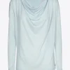 T-Shirt mit drapiertem Kragen
