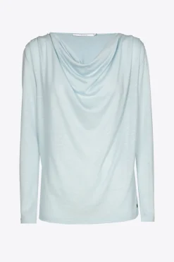 T-Shirt mit drapiertem Kragen