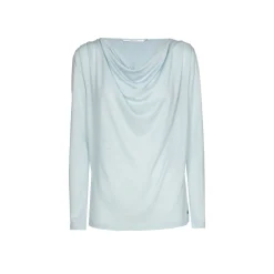 T-Shirt mit drapiertem Kragen
