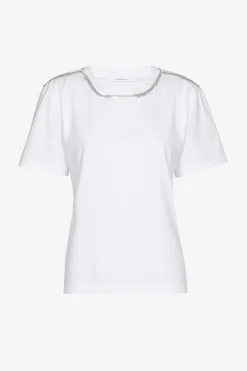 T-Shirt mit silbernem Detail am Hals