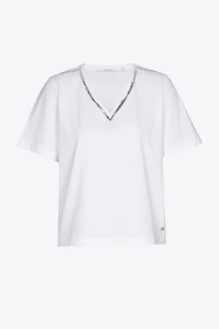 T-Shirt mit silbernem Detail