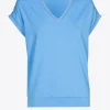 T-Shirt mit V-Ausschnitt aus Jerseystoff