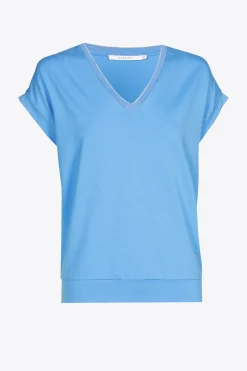 T-Shirt mit V-Ausschnitt aus Jerseystoff