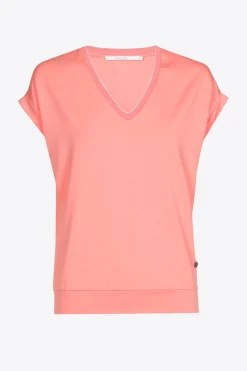 T-Shirt mit V-Ausschnitt aus Jerseystoff