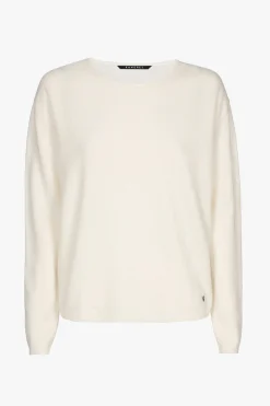 Weißer Cashmere Pullover mit Rundhalsausschnitt